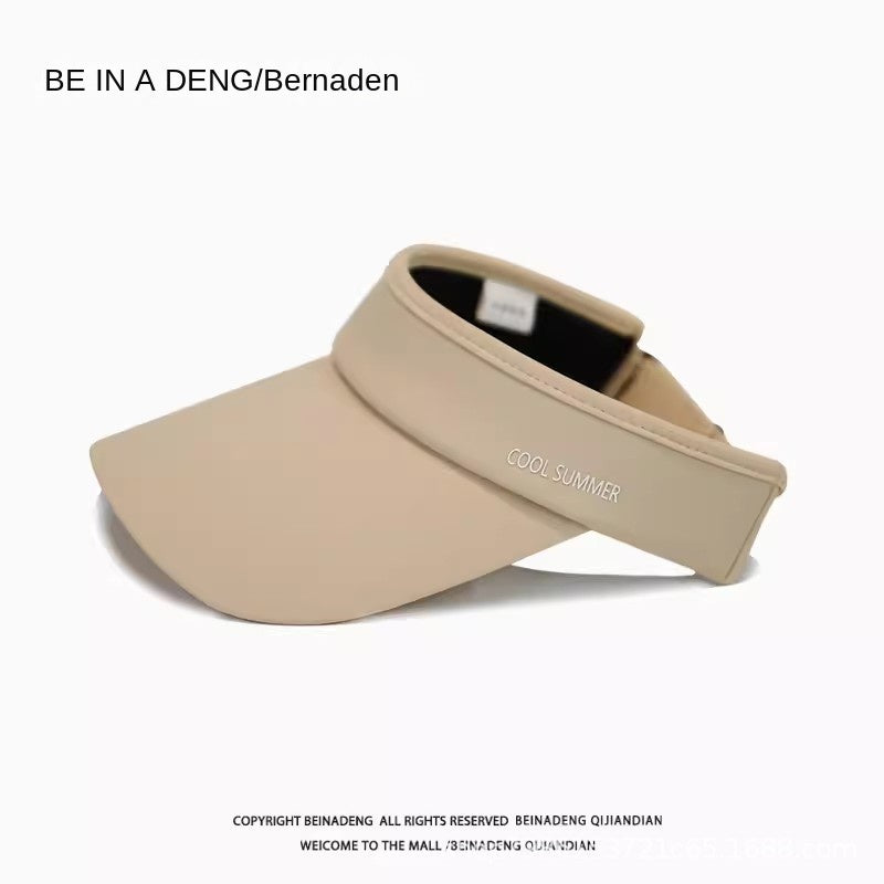 Sun Hat Men's New Summer Sun-Proof Face-Looking Small Uv-Proof Sun Hat Running Sports Peaked Cap Topless Hat