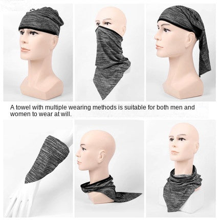 Summer Outdoor Sun-Proof Headgear Mask Cycling Mask Ice Silk Bandana Magic Headband Men's Bicycle Triangular Binder
