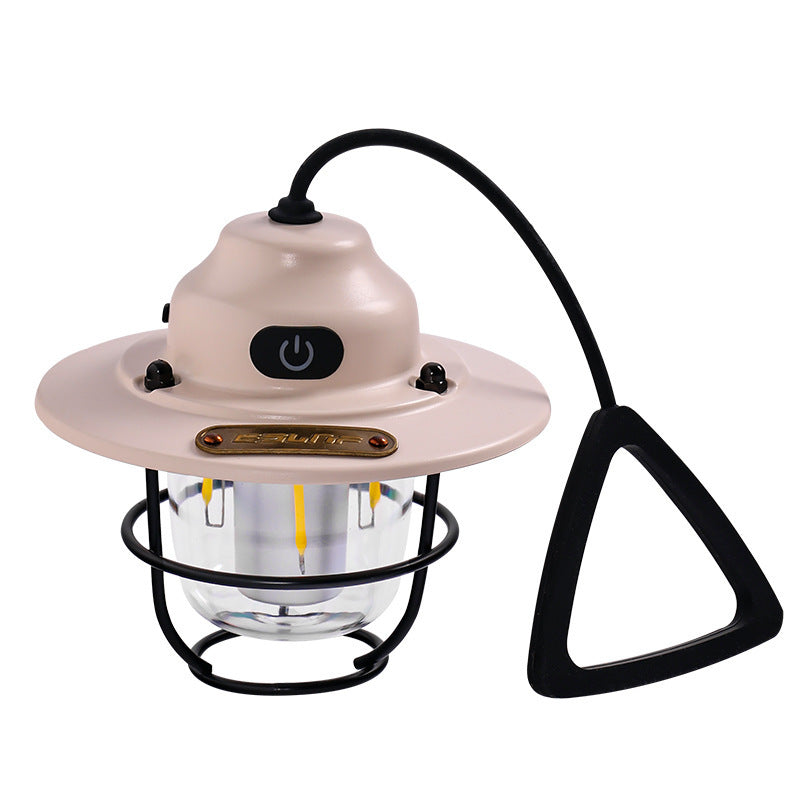 Customized Outdoor Lighting Camping Lamp USB Charging Retro Barn Lantern Campsite Lamp Ambience Light Tent LED Light for Camping