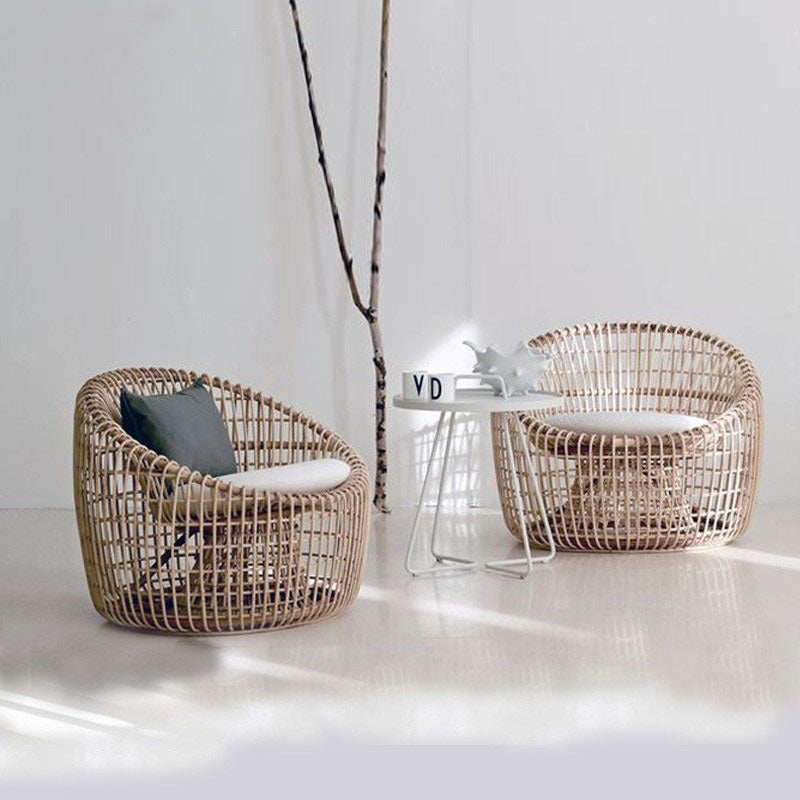 Outdoor Rattan Sofa and Coffee Table Set for Courtyard Garden Terrace Leisure Woven Rattan Chair Outdoor Waterproof Sunproof Sofa
