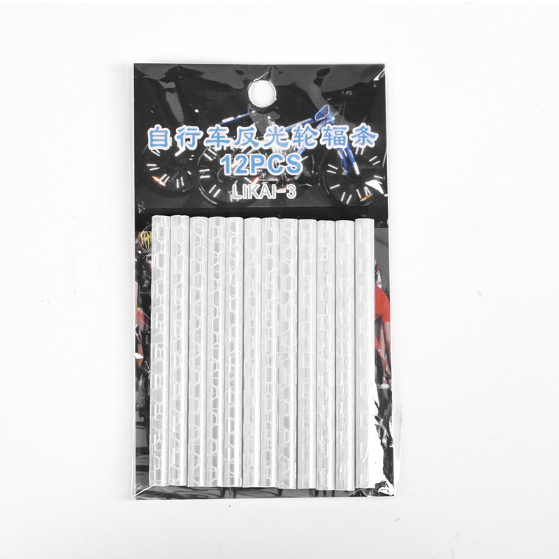 Bicycle Fixture Dead-Flying Road Mountain Bike Steel Wire Card Strip Warning tape【Reflective Spoke Gray】