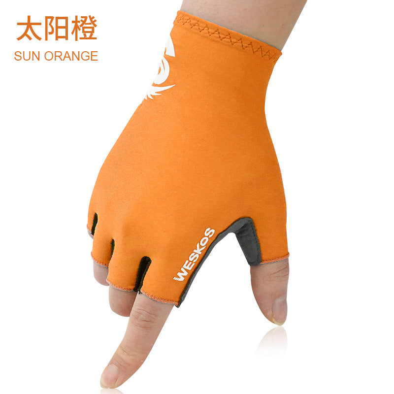 Outdoor Sports Summer Bicycle Cycling Sun Protection Half Finger Gloves Breathable Non-Slip Shockproof Mountain Bike Spot Wholesale