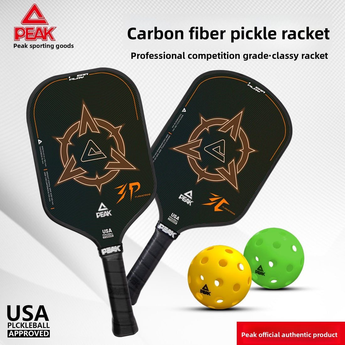 Pickleball Racket Set Carbon Fiber PP Honeycomb Core Pickleball Full Set Tournament Grade Pickleball Racket