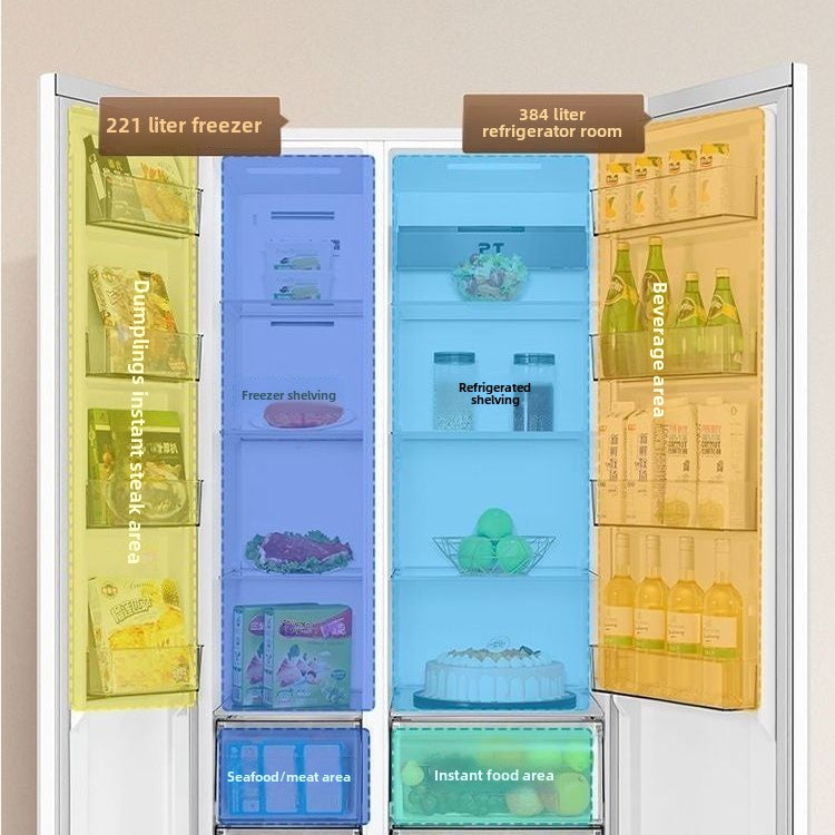 Midea MR-635WKPZE Double Open Double-Door Refrigerator Frost-Free First-Class Double Frequency Conversion Pure Odor Large Capacity White