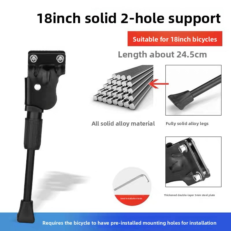 2-Hole MTB Kickstand 24 inch Replacement, 26 inch Bike Side Stand 2-Hole