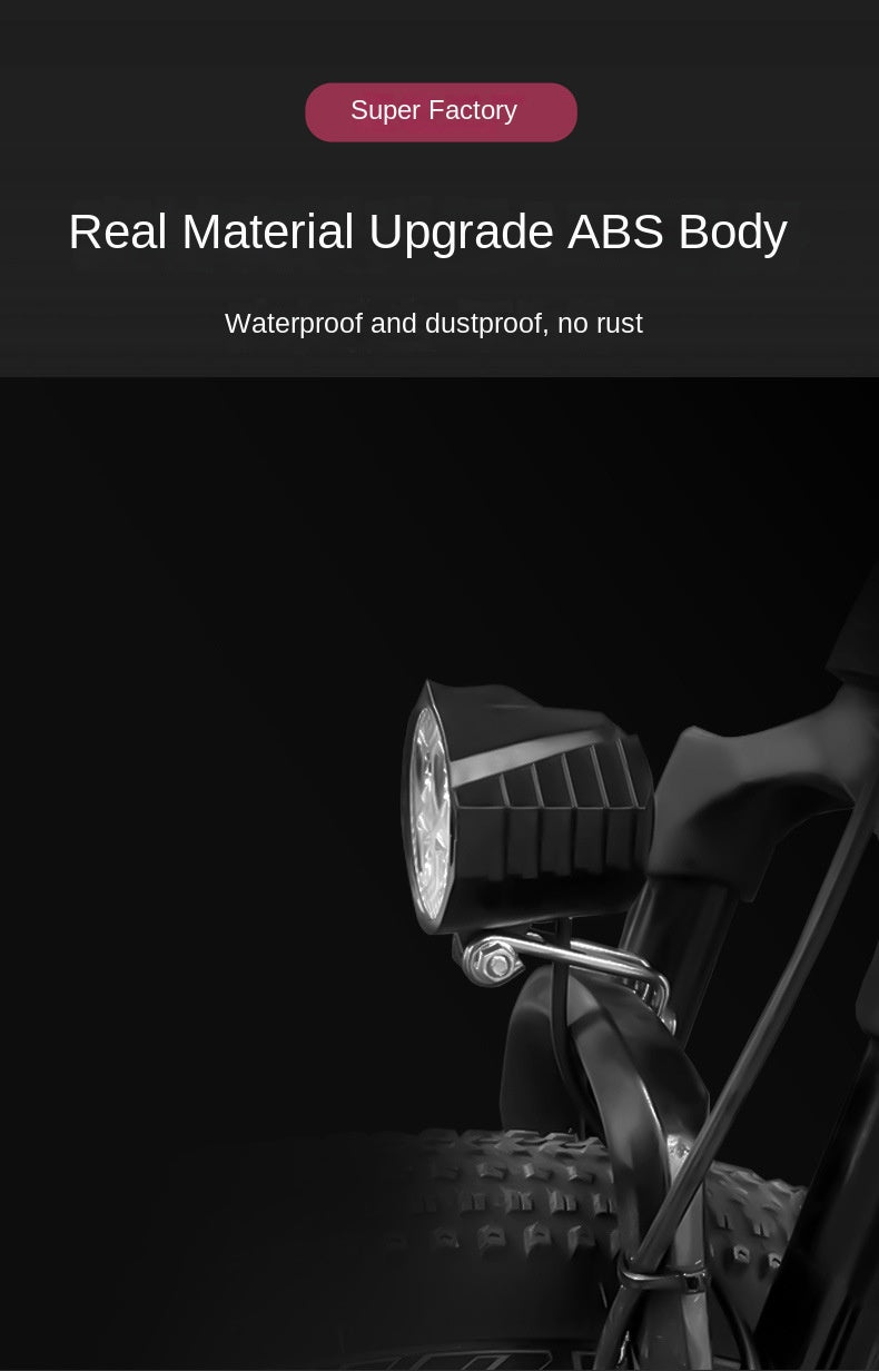 Super Bright Spotlight 12W Foldable Driving Front Light Waterproof High Brightness LED with Horn Warning Electric Motorcycle Spotlight