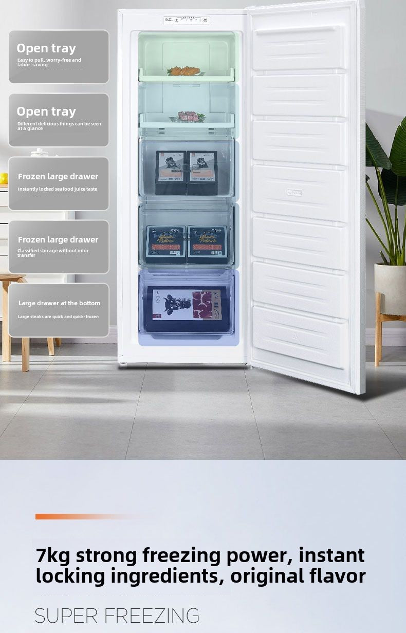 Homa First-Class Energy Efficiency Double Frequency Conversion Upright Refrigerators Household Cabinet Freezer Air Cooling Frostless Deep Cold Quick-Frozen Small Mini