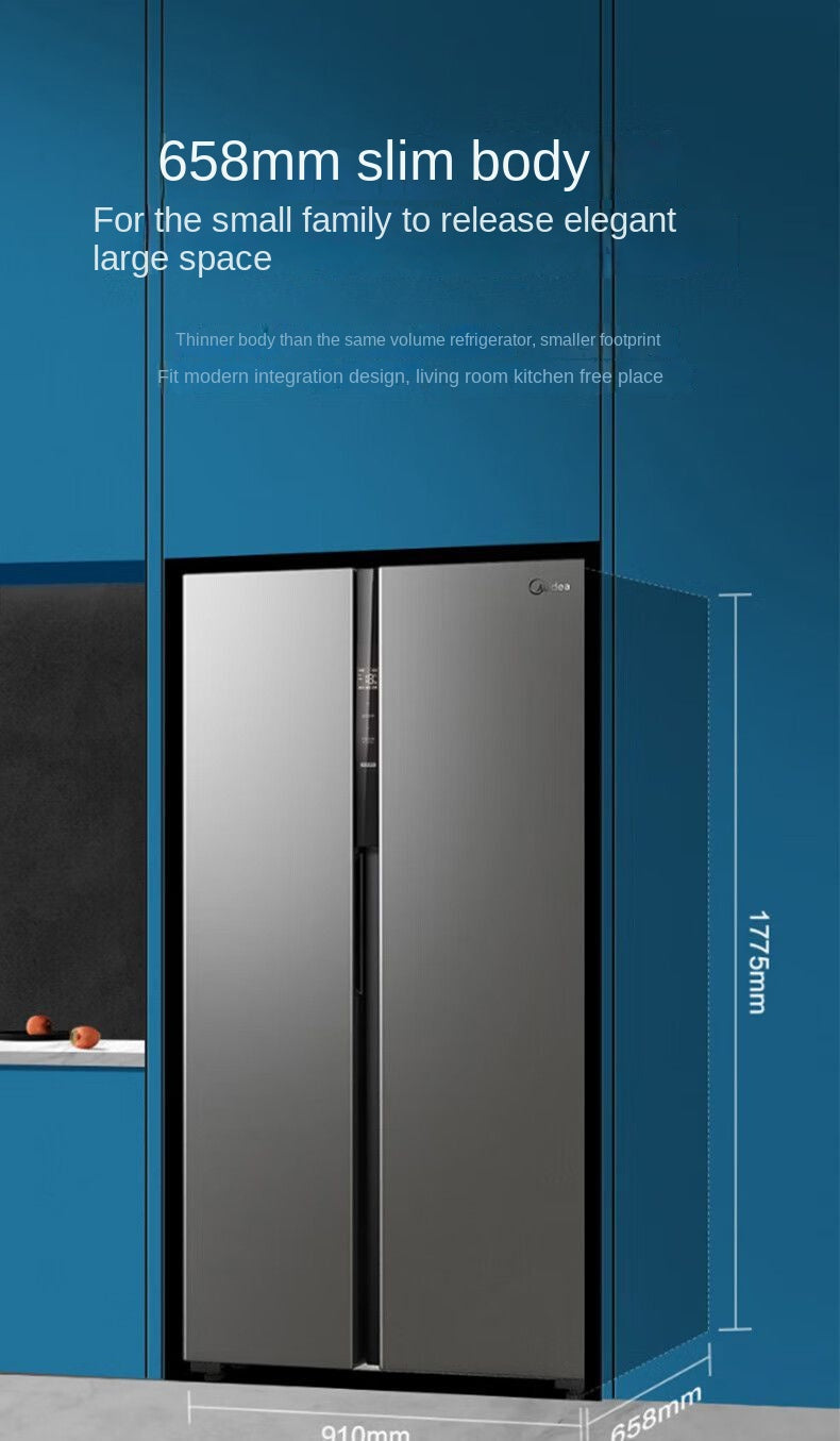 Midea 555L First-Class Energy Efficiency Dual Inverter Side-by-Side Energy-Saving Frost-Free Odor-Free Ultra-Thin Large Capacity Refrigerator