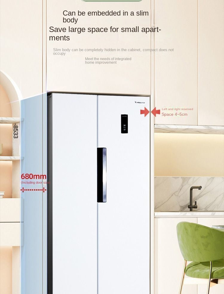 SONLU Double-Door Refrigerator Air Cooling Frostless First-Class Double Frequency Conversion Cross Door Ultra-Thin Household Large Capacity Pure Odor Antibacterial