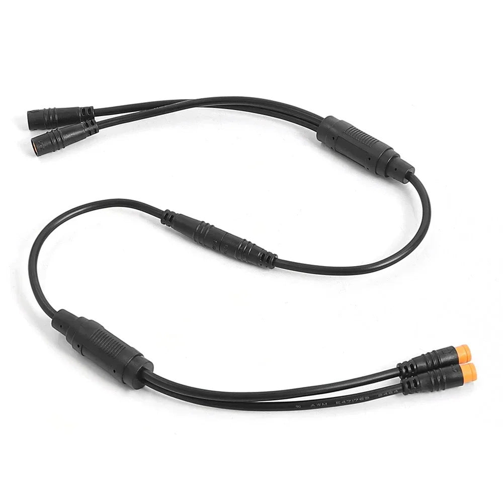 Ebike Signal Sensor Waterproof Main Cable Y-Splitter 1-to-2 Power Connector for BBS01 BBSHD Mid Drive Motor Kit