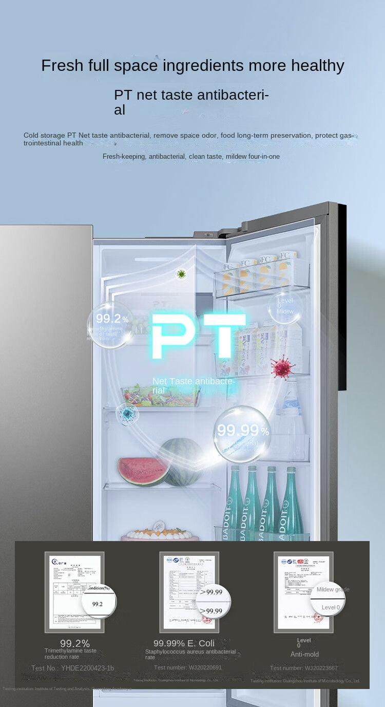 Midea Double-Door Refrigerator 554 Air Cooling Frostless Level 1 Dual Frequency Conversion Power Saving Large Capacity