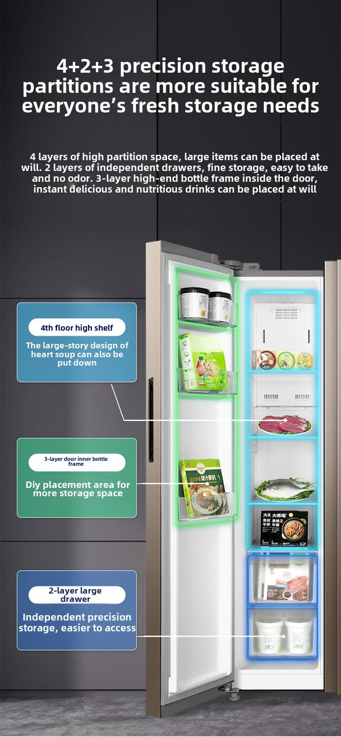 Midea Refrigerator 523L Double Frequency Conversion Household Energy Saving Antibacterial Pure Odor Air Cooling Frostless Double Door Large Capacity Refrigerator