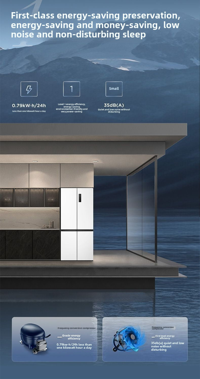 TCL 520L T5 Cross Door Ultra-thin Built-in Inverter Frost-free White Refrigerator R520T5-U