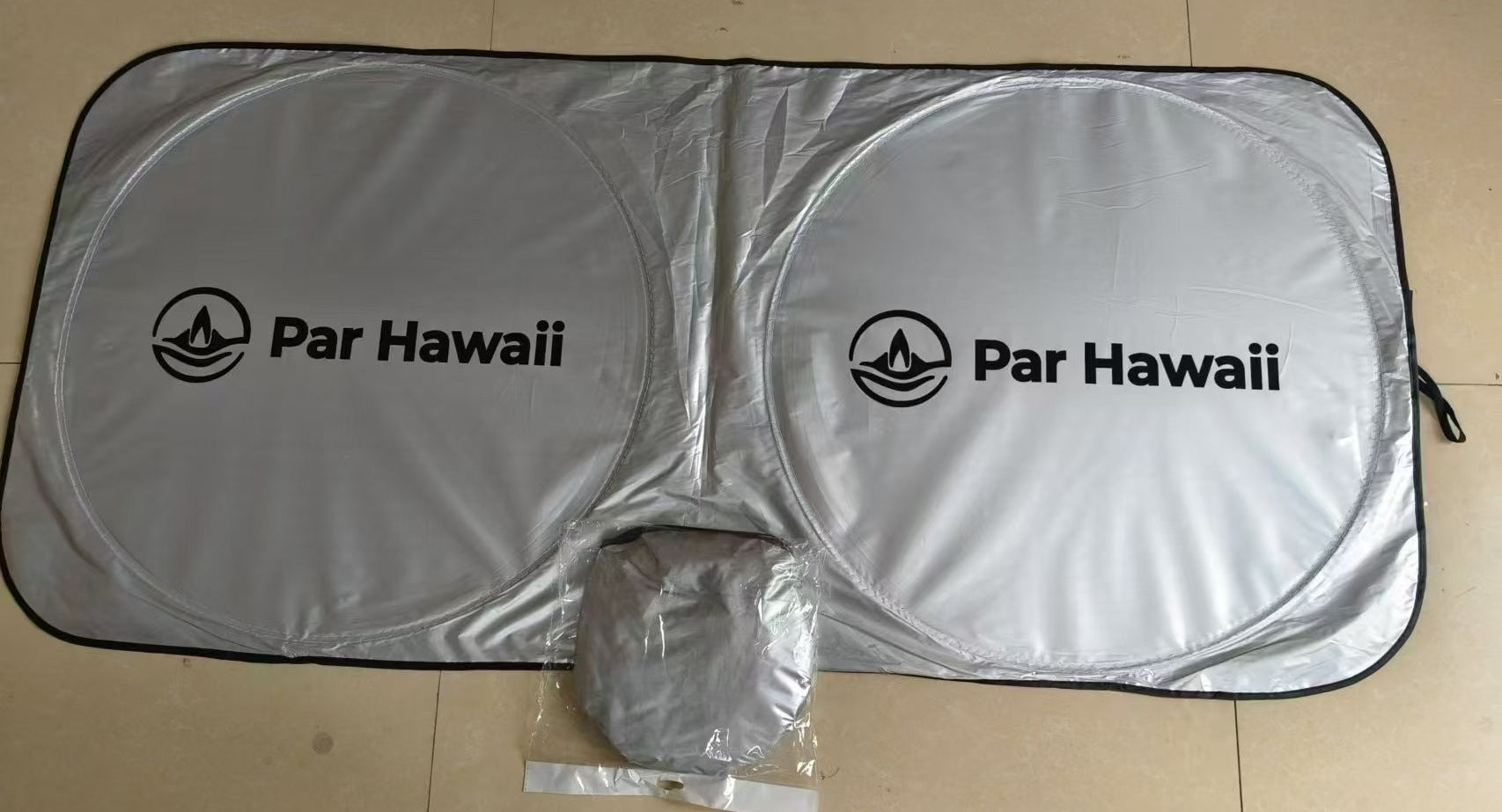 Universal Heat Insulation Sunshade Silver Coated Cloth Car Double Circle Sun Visor Customizable LOGO Car Sun Protection Sunshade