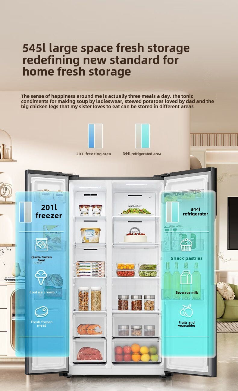 Rongsheng Refrigerator BCD-545WD6HP White Side-by-Side Door Level 1 Energy Efficiency Low Noise Household Dual Inverter