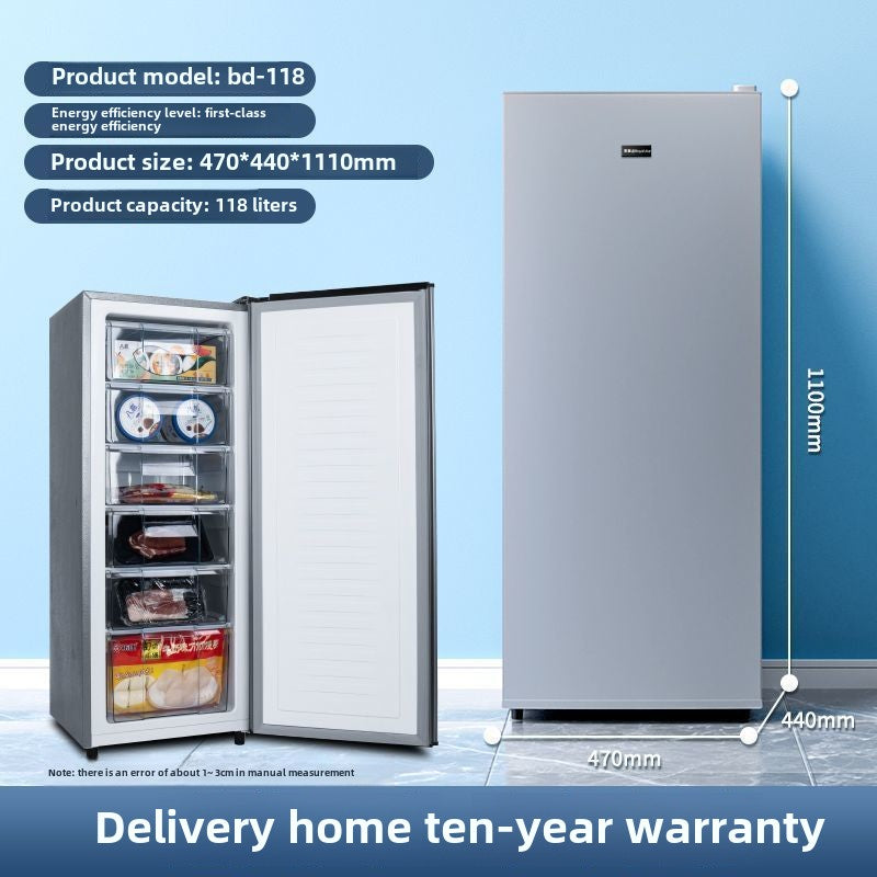 Meiling 381/311 Liter Upright Freezer Frost-Free Chest Freezer Household Drawer Large Capacity Commercial Direct Cooling 118 Liters