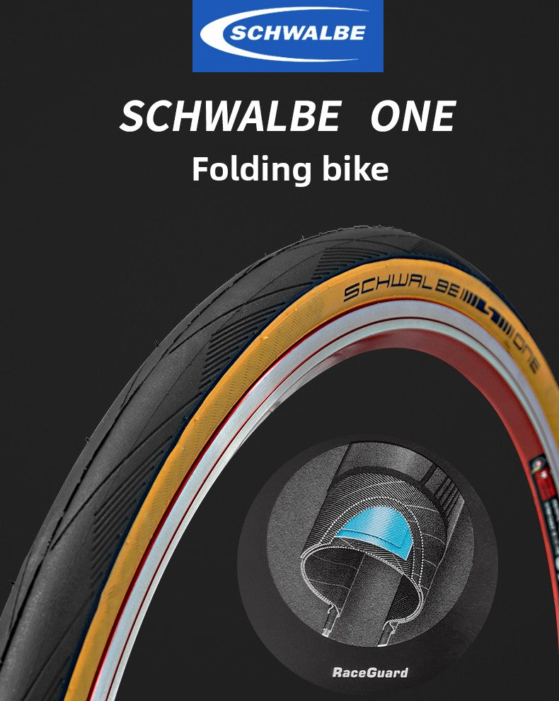 Schwalbe One Bicycle Folding Bike Puncture-Resistant Tire 451 406 Yellow Edge Tire Racing Small Wheel Diameter