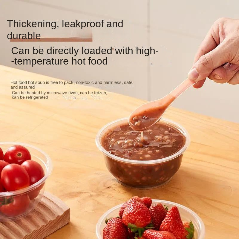 Disposable bowl plastic small round bowl thickened wholesale commercial takeout 300pcs packed in a box