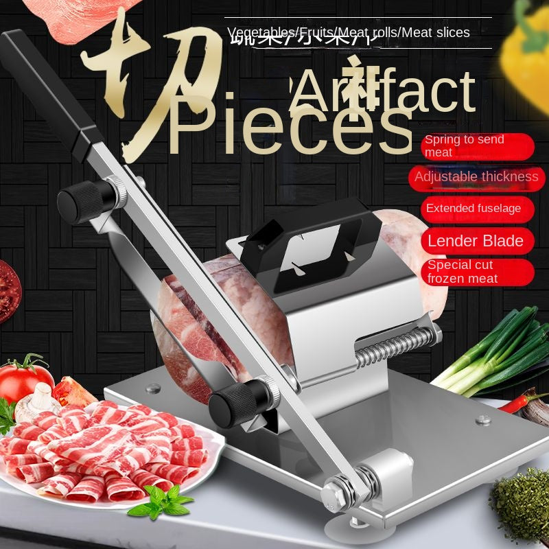 Бытовая мясорубка для нарезки баранины, коммерческая мясорубка небольшого размера, для нарезки замороженного мяса, вареной говядины, ручная мясорубка. 