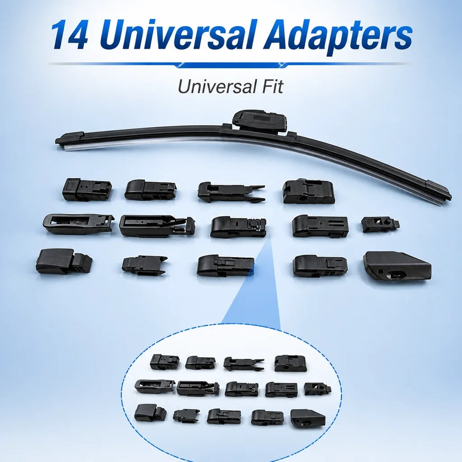 Frameless Silicone Wiper Blade 17 Inch J-Hook for Natural Rubber Universal Fitment 1975-2022