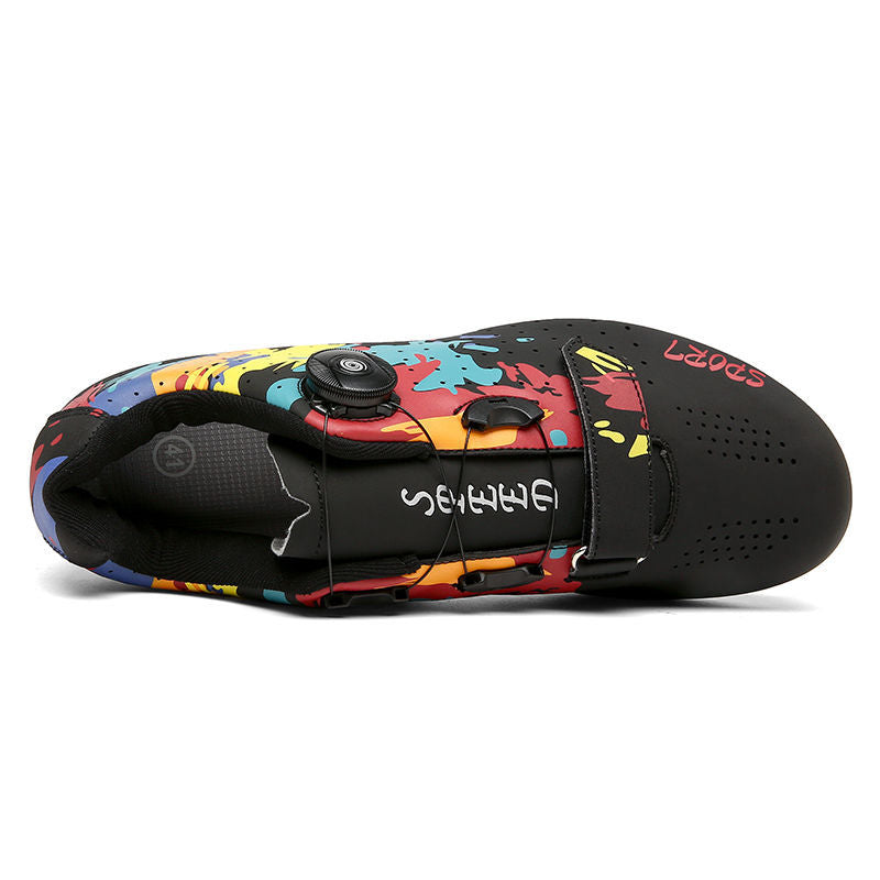 Professional Road Bike Lockless Riding Shoes Men's and Women's Lock Shoes Summer Mountain Cycling Shoes Hard Bottom Power Shoes Cycling Shoes