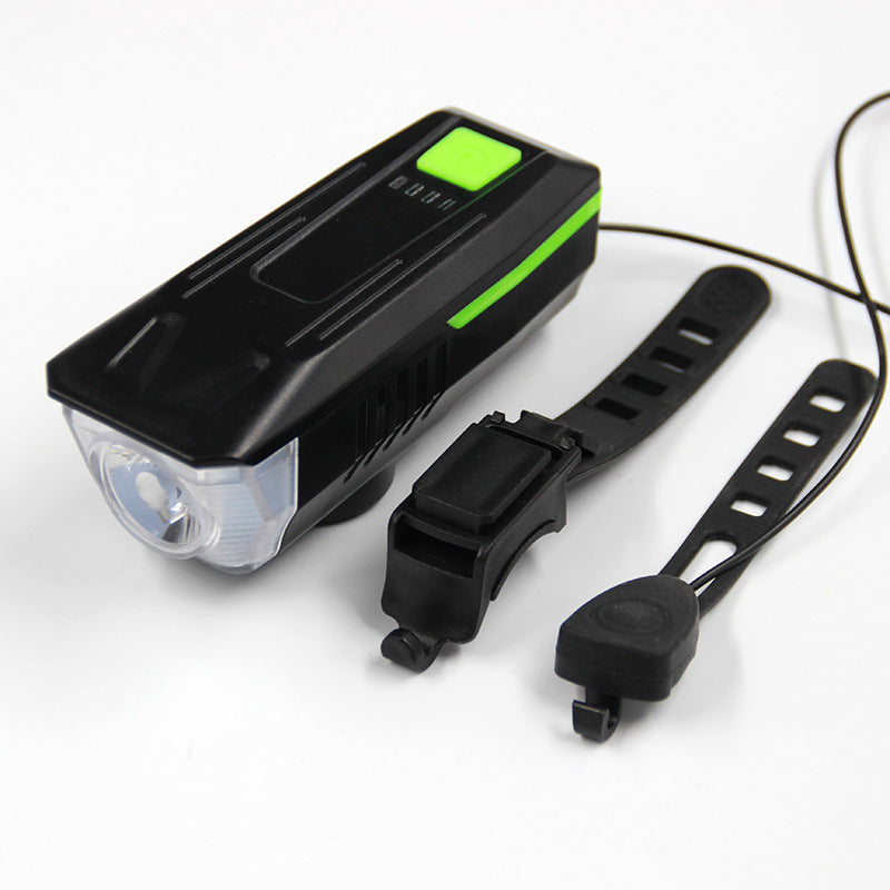 Bicycle Light with Horn Headlight USB Charging Strong Light Charging Cycling Fixture Bicycle Accessories