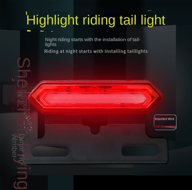 Night Running Red Blue Flashing Electric Bike Tail Light Waterproof Driving Assistance Battery Bicycle LED Brake Warning Tail Light