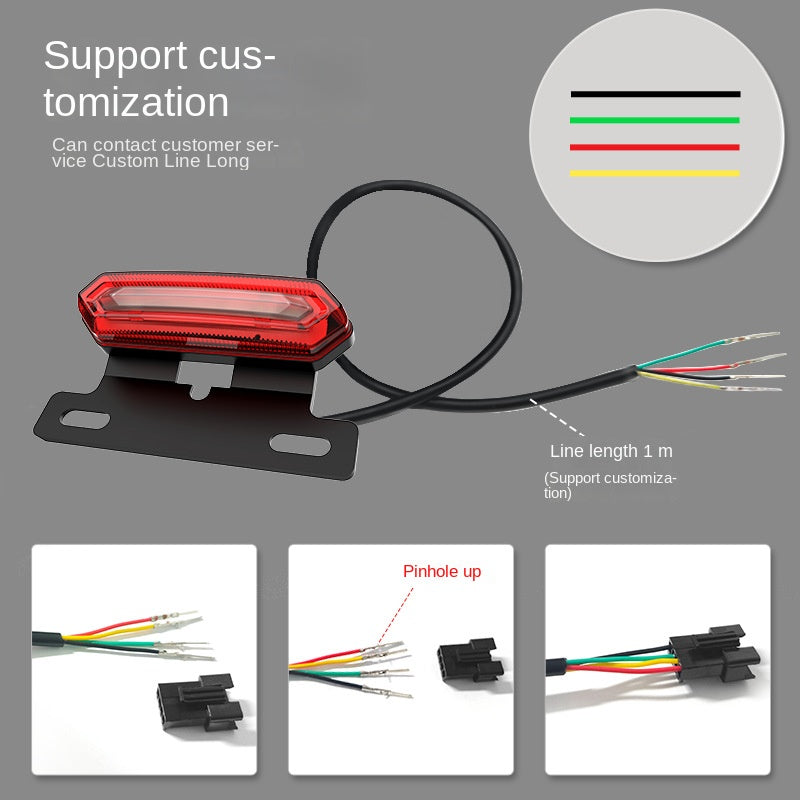 Night Running Red Blue Flashing Electric Bike Tail Light Waterproof Driving Assistance Battery Bicycle LED Brake Warning Tail Light