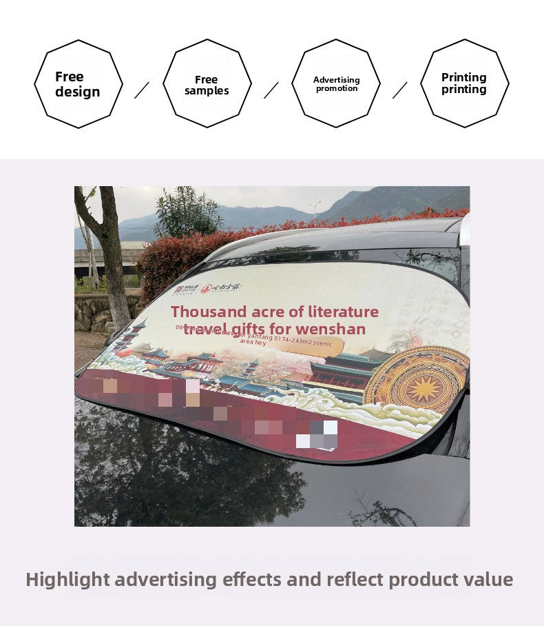 Car Sunshade Color Printed Model Sun Protection Heat Insulation Summer Sunshade Board for Car Front Windshield Printed Sunshade