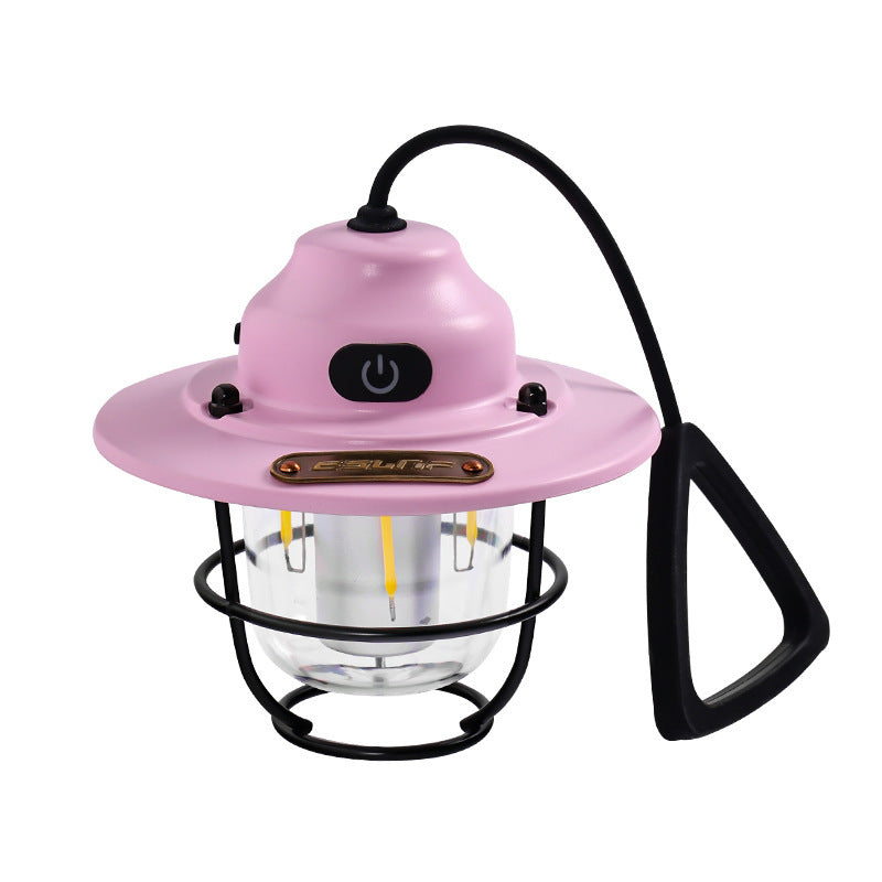 Customized Outdoor Lighting Camping Lamp USB Charging Retro Barn Lantern Campsite Lamp Ambience Light Tent LED Light for Camping