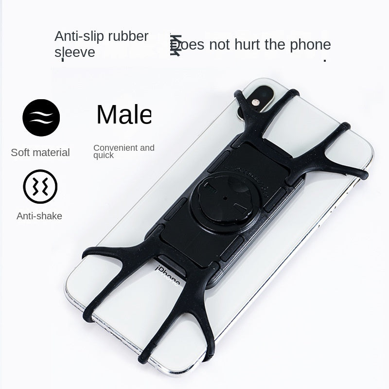 Bicycle Mobile Phone Stand Road Bike Breaking Wind Silicone Shock Absorber Navigation Bracket Mountain Bike Non-Slip Mobile Phone Holder