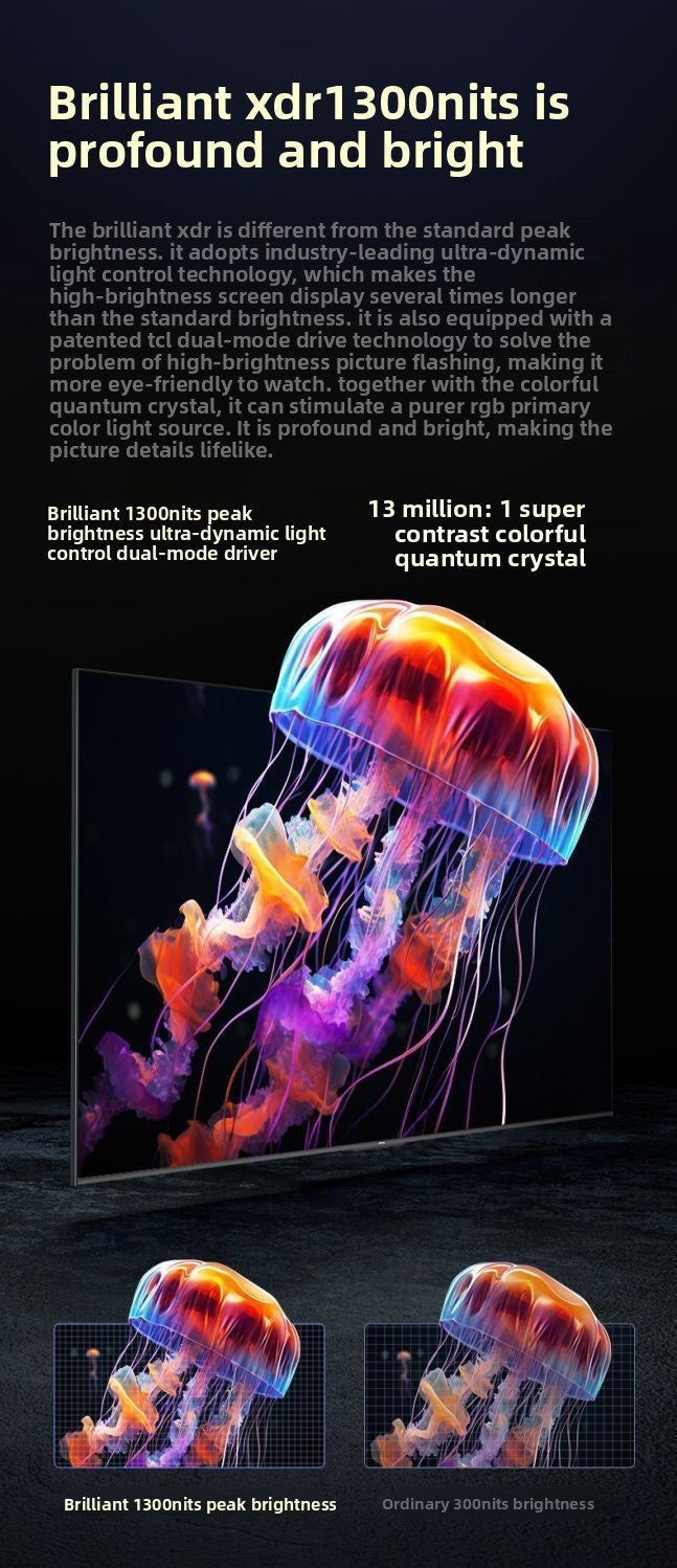 TCL TV 75T6L 75inch QD-Mini LED Full Color Zone Quantum Dot Vivid XDR 1300