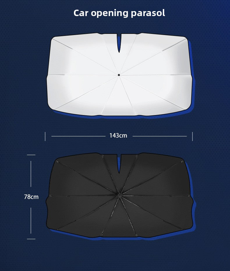 Car Sunshade Umbrella Car Front Windshield Sun Protection Heat Insulation Board Retractable Universal Front Car Sunshade