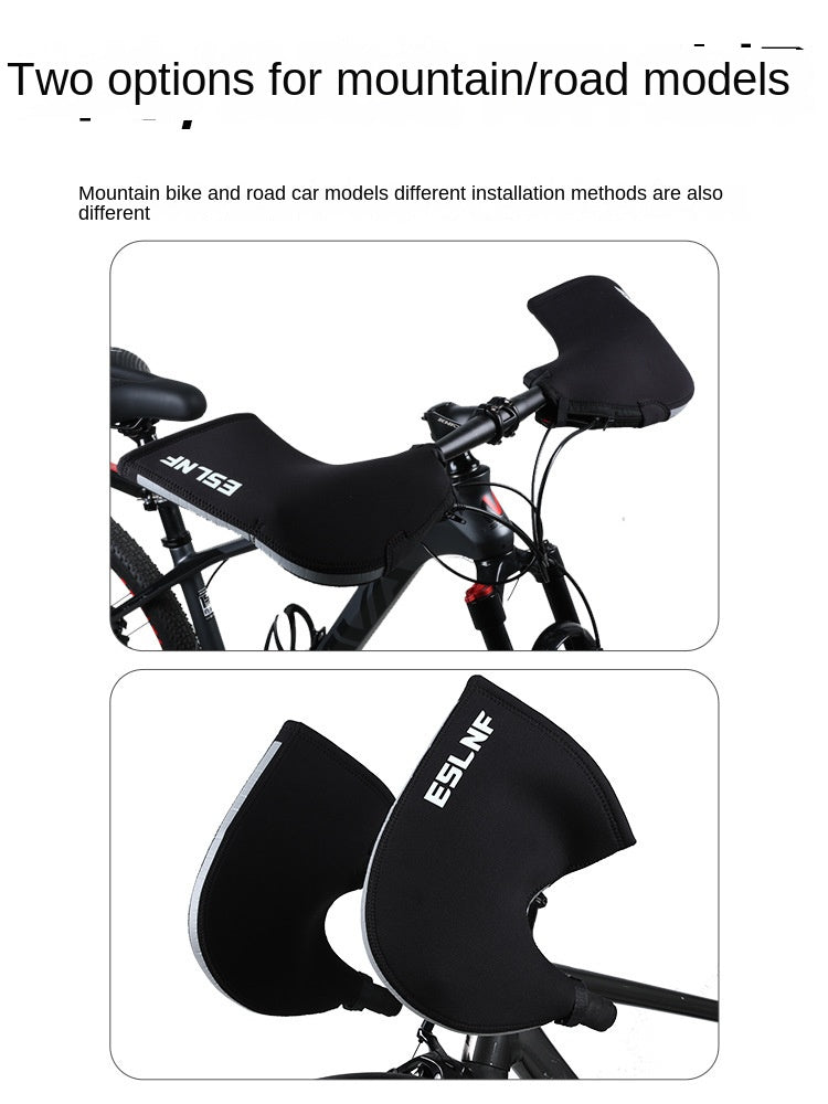 Bicycle Gloves Mountain Highway Vehicle Windproof Thickening Warm Cycling Hand Guard Cold-Proof Handle Gloves