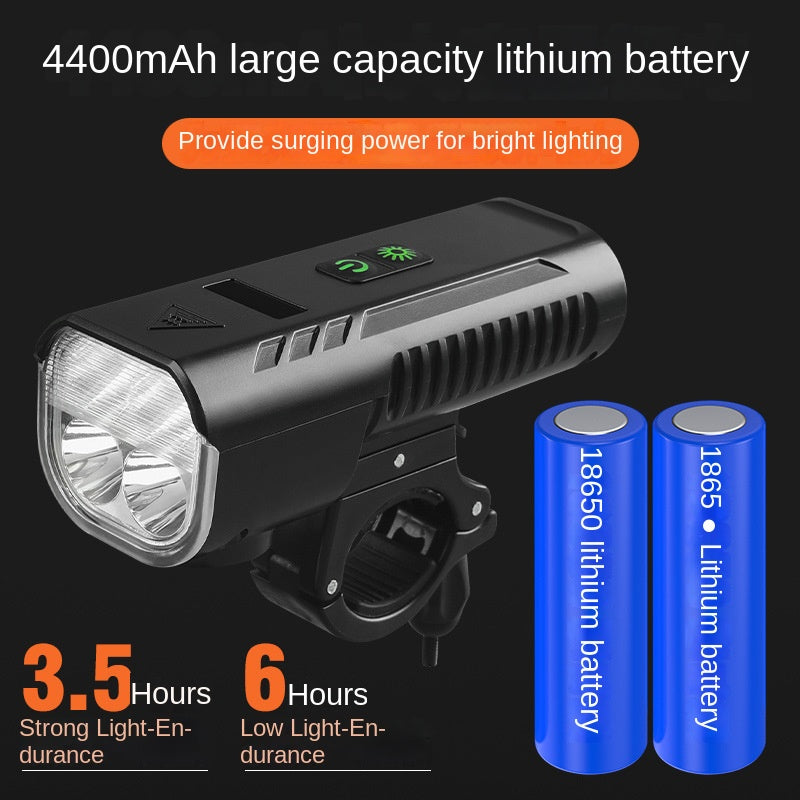 Bicycle Light Headlight Outdoor Highlight Lighting Night Riding Flashlight USB Rechargeable Horn Light Rainproof Cycling Fixture