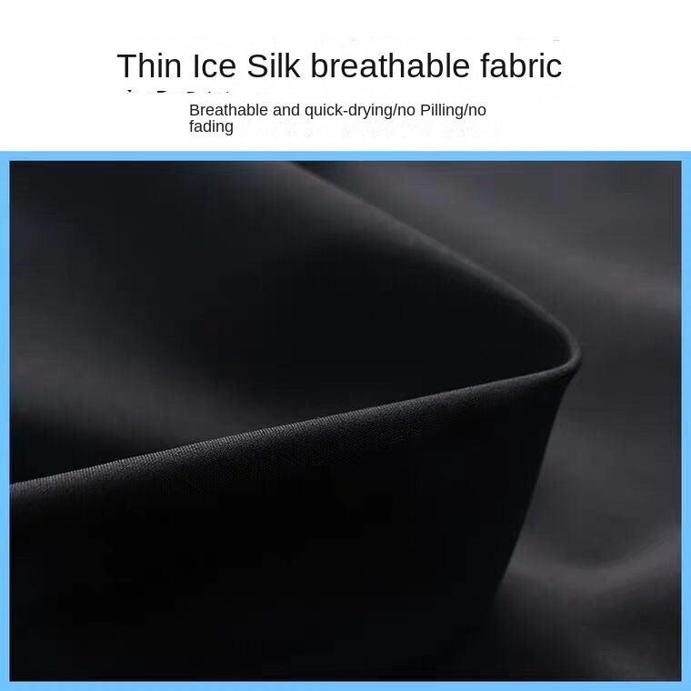 Lightweight Ice Silk Summer Exercise Shorts Men's Casual Running Workout Cropped Pants Loose Breathable High Elastic Training Knee Length Pants