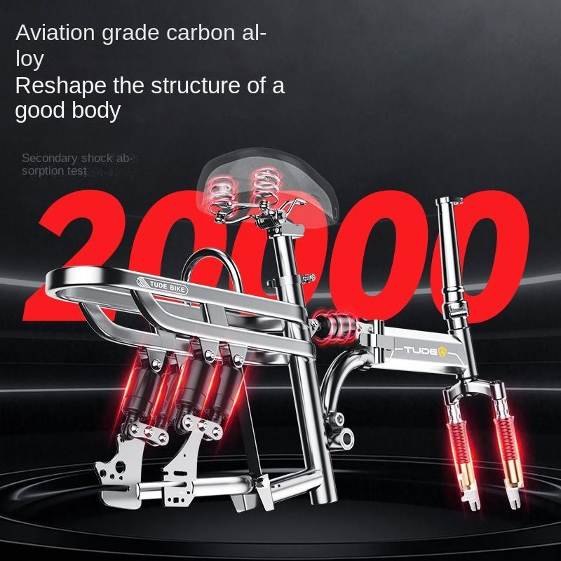 German TUDE Electric Bicycle Small Electric Bike Foldable Portable Commuter New National Standard Power-Assisted Battery Bike