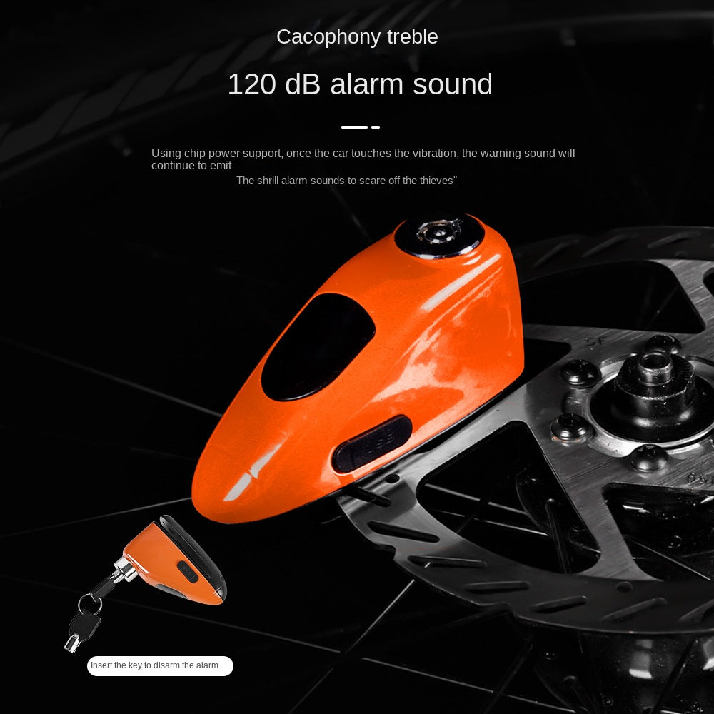 Bicycle Lock Mountain Bike Waterproof USB Charging Alarm Lock Motorcycle Convenient Security Lock Electric Car Disc Brake Lock