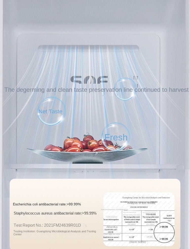 SONLU Double-Door Refrigerator Air Cooling Frostless First-Class Double Frequency Conversion Cross Door Ultra-Thin Household Large Capacity Pure Odor Antibacterial