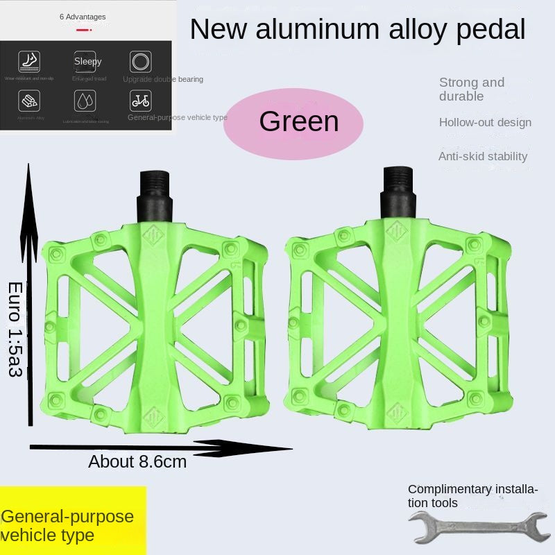 Bike Pedals Aluminum Alloy Non-Slip Mountain Highway Vehicle Pedal Ultra-Light Children's Bicycle Pedal Universal Accessories