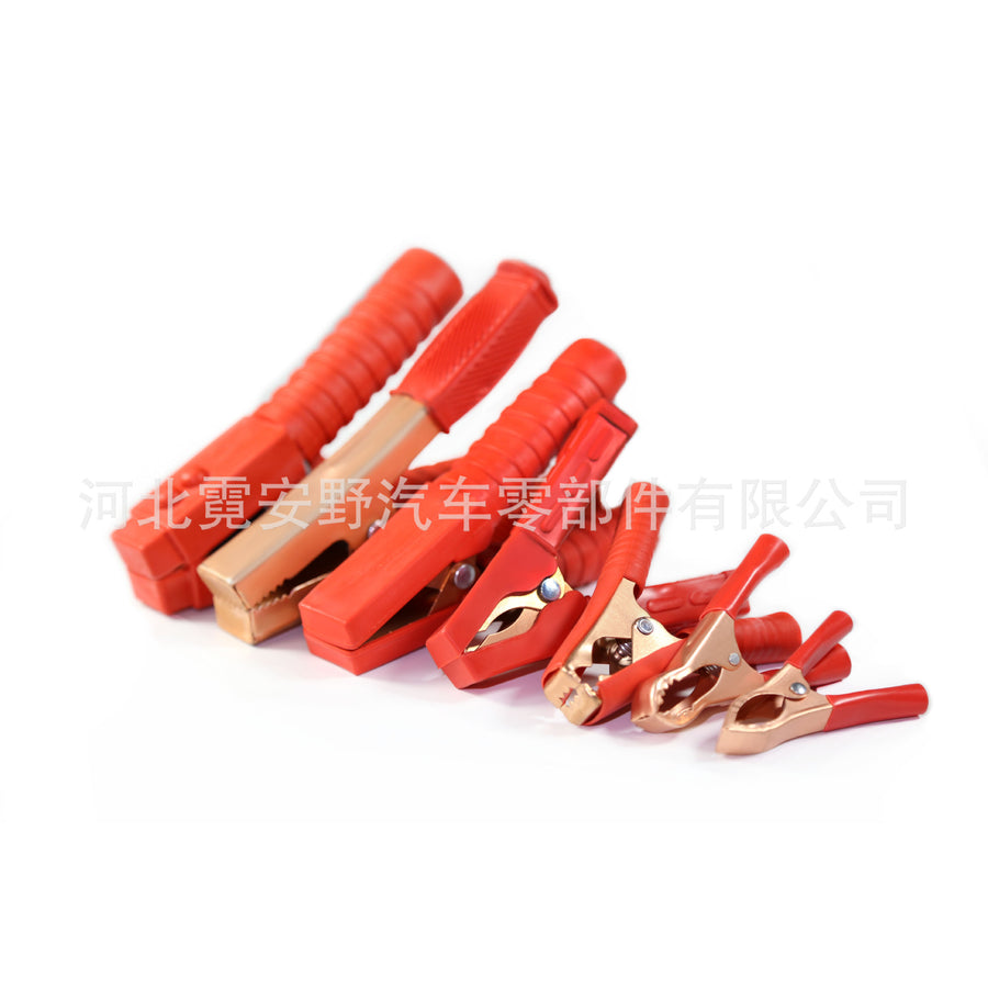 Thickened car battery clamps for jump-starting, made of pure copper