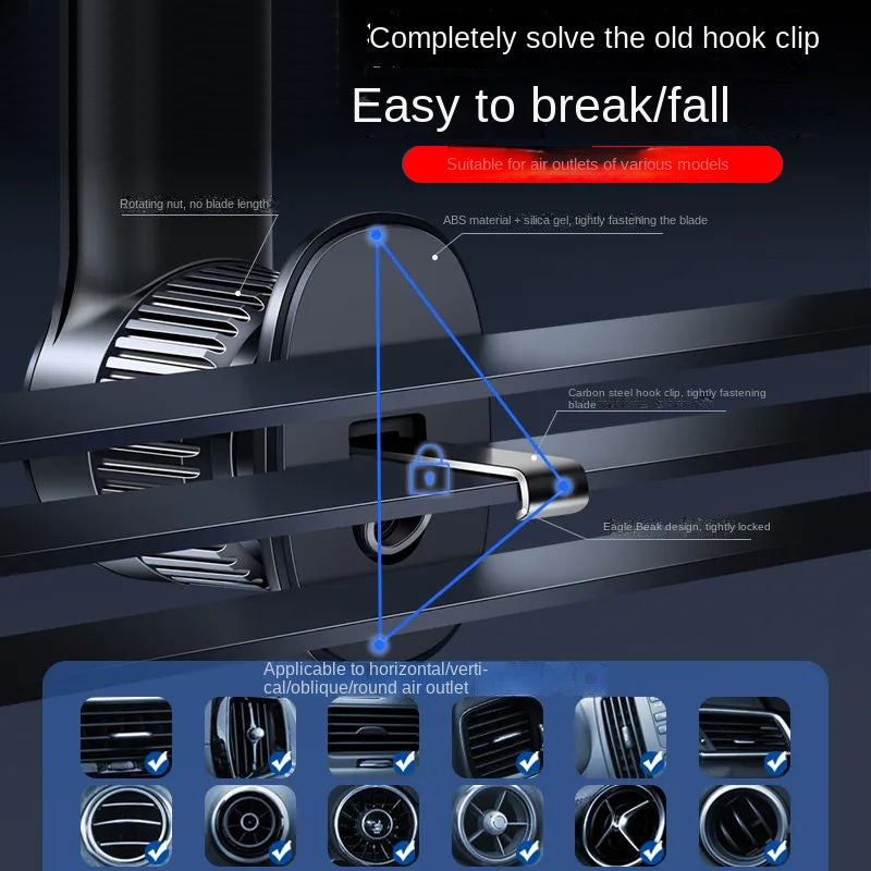 2024 New Car Phone Holder Car Navigation Air Outlet Universal Gravity Phone Mount