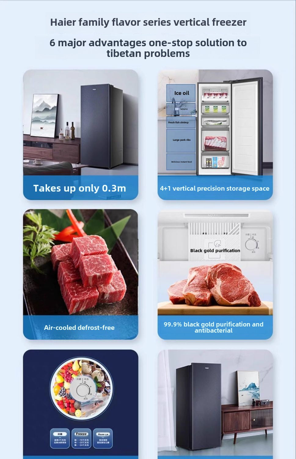 Haier Vertical Freezer BD-150WGHB9D Air-Cooled First-Class Energy Efficiency 136L Household Drawer Refrigerator Refrigerated Cabinet