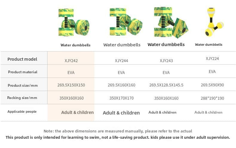 Swimming Aid for Children and Adults, Swimming Float Dumbbell Training Equipment, Swim Leg Clip Board, Floating Swimming Aid Board