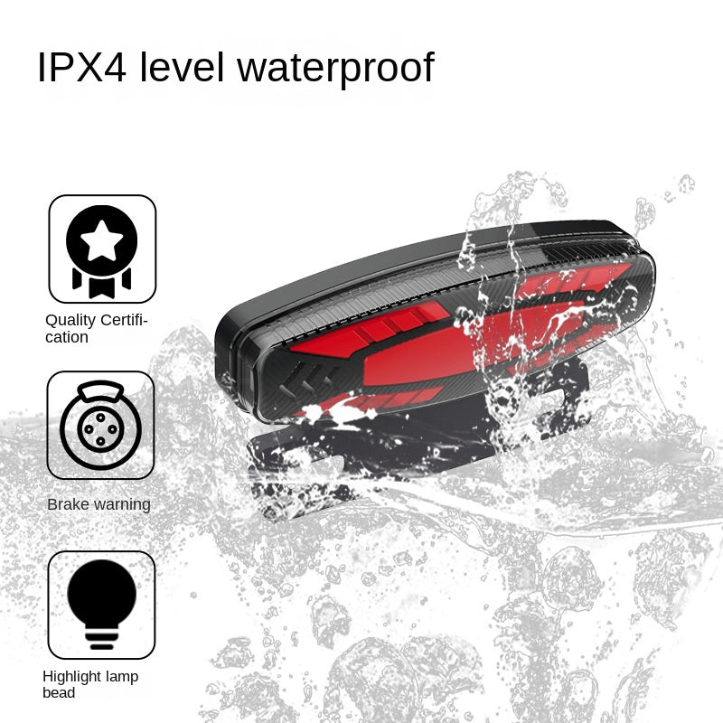 New Safety Night Riding LED High Brightness Electric Bike Brake Rear Light Waterproof Racing Steering Electric Bike Tail Light