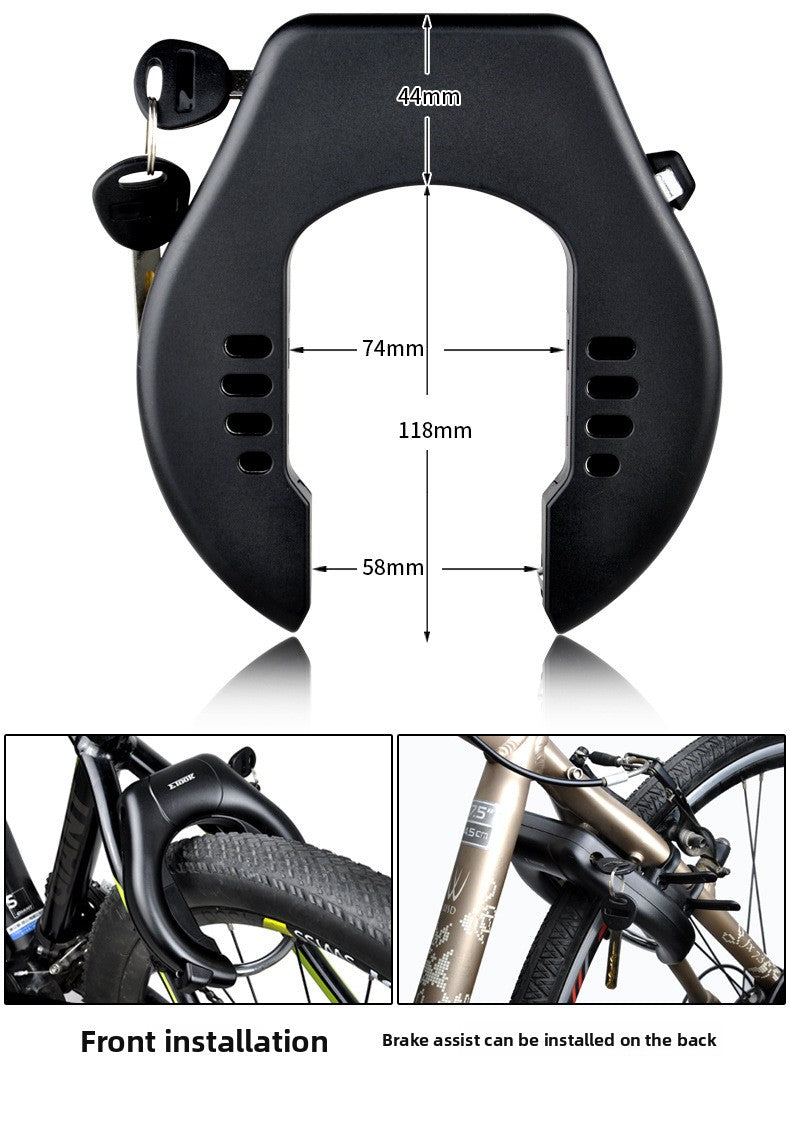 ETOOK Bicycle Lock Crab Claw Lock Horseshoe Lock Mountain Bike Road Bike Universal Anti-theft Strong Alloy Frame U-shaped Lock