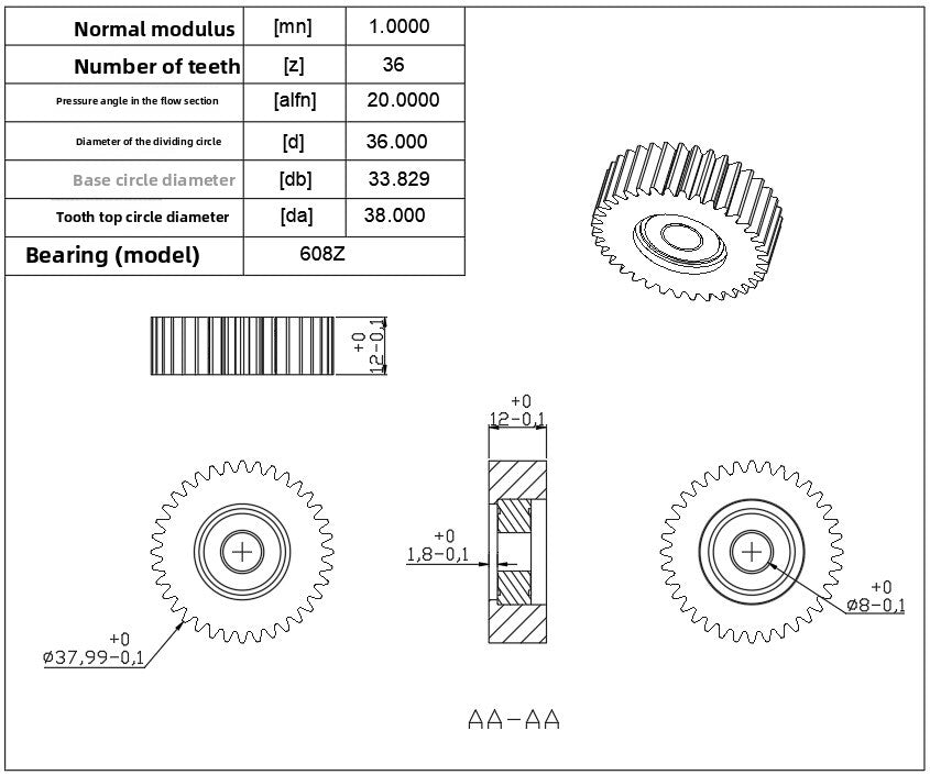 Electric Bicycle Bike Gear 36 Teeth Wear Resistant Nylon Gear
