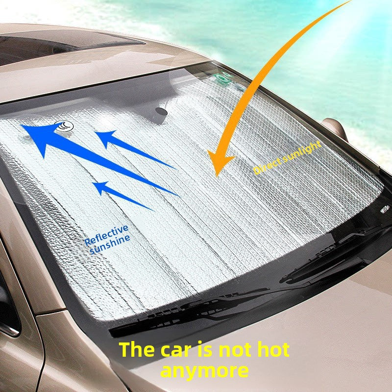 Car Front Sunshade Heat Insulation Film Interior Front and Rear Windshield Sunshade Curtain Aluminum Foil Car Sunshade Panel