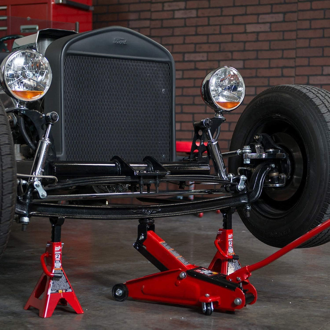 12 Ton Heavy Duty Screw Jack Stands - Industrial Car & Truck Lift