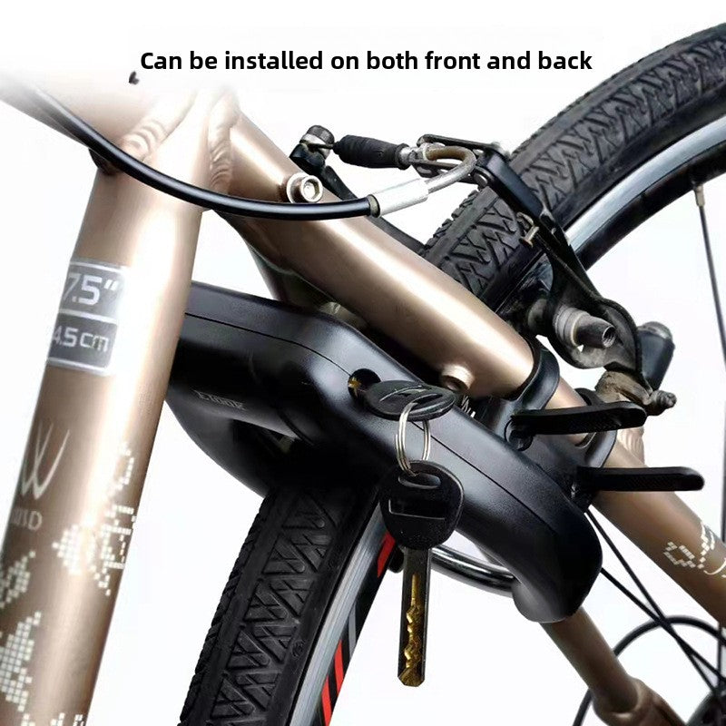 Cross-Border Bicycle Black Key Lock Large Lock Horseshoe Thickened Crab Claw Lock Bicycle Convenient Lock Cycling Supplies